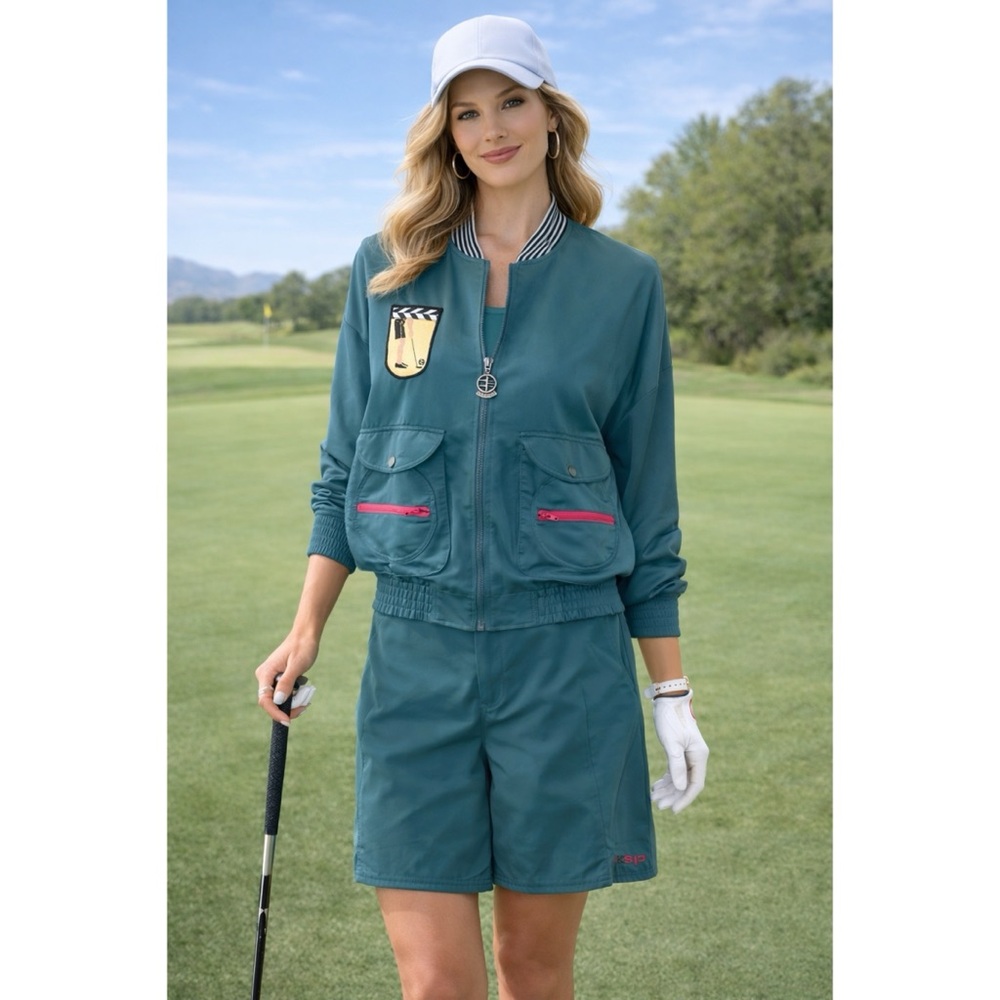 Jamie Sadock IXSPA 2 Pc Golf Set Outfit Jacket Shorts Activewear NEW Sz S 8